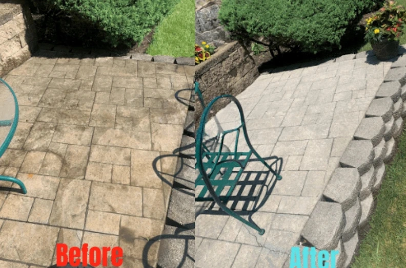 Before and after results of surface cleaning by Garfield Heights Power Washing in Garfield Heights